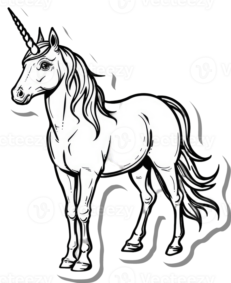 A Majestic Unicorn Stands Proudly Displaying Its Horn png