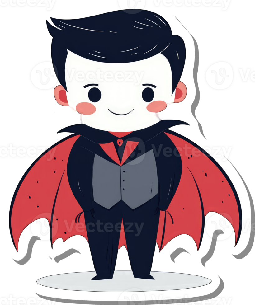 Adorable Cartoon Vampire Boy Halloween Costume png