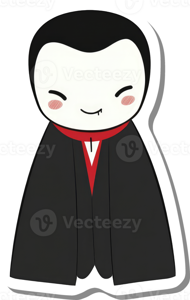 A sticker of a vampire with a red tie png