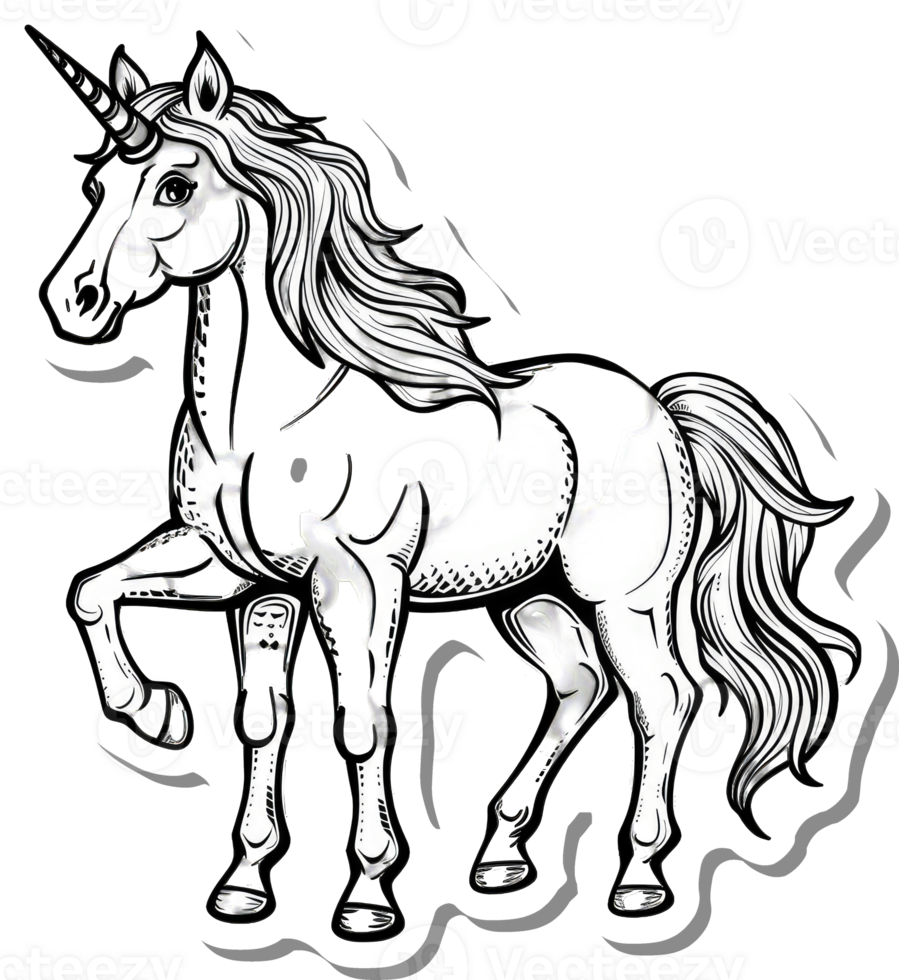 Majestic Unicorn Standing Proudly Displaying Grace png