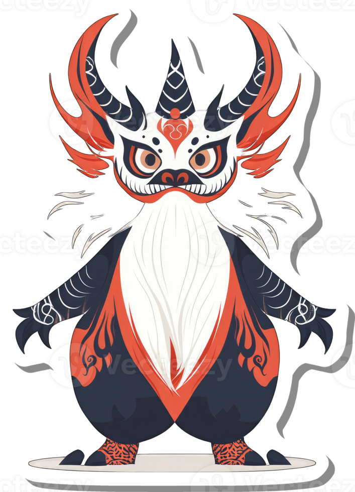 Stylized Anthropomorphic Lion Demon Character Design png