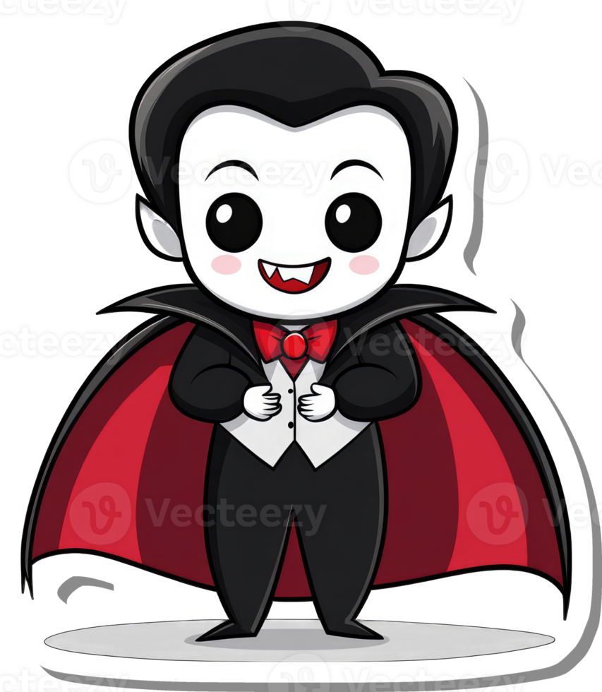Adorable Cartoon Vampire Dressed In Formal Wear png
