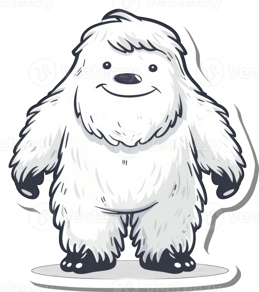 A Happy Cartoon Yeti Stands Smiling png