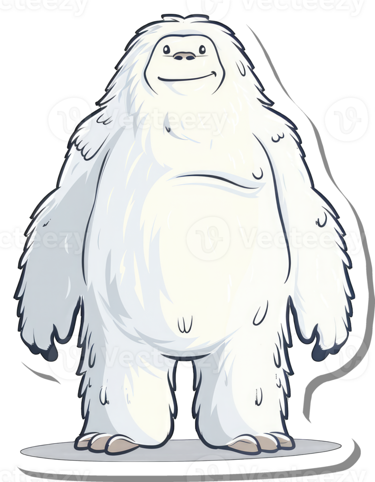 A sticker of a yeti with a big smile png