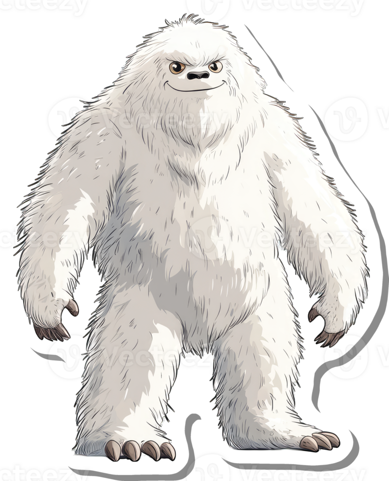 A Large White Yeti Stands Proudly Displaying its Fur png