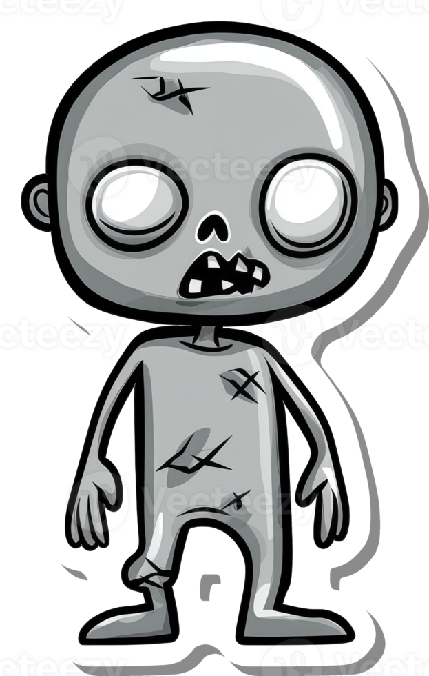 A Cartoon Zombie Character Stands Ready To Rise png