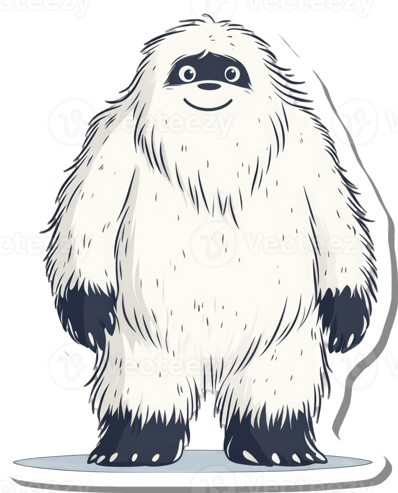 A Friendly Cartoon Yeti Stands Smiling png