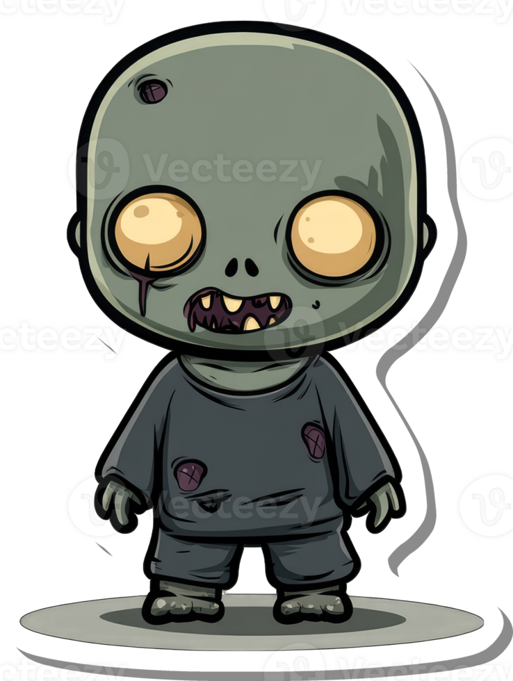 Adorable Cartoon Zombie Baby Character Illustration png