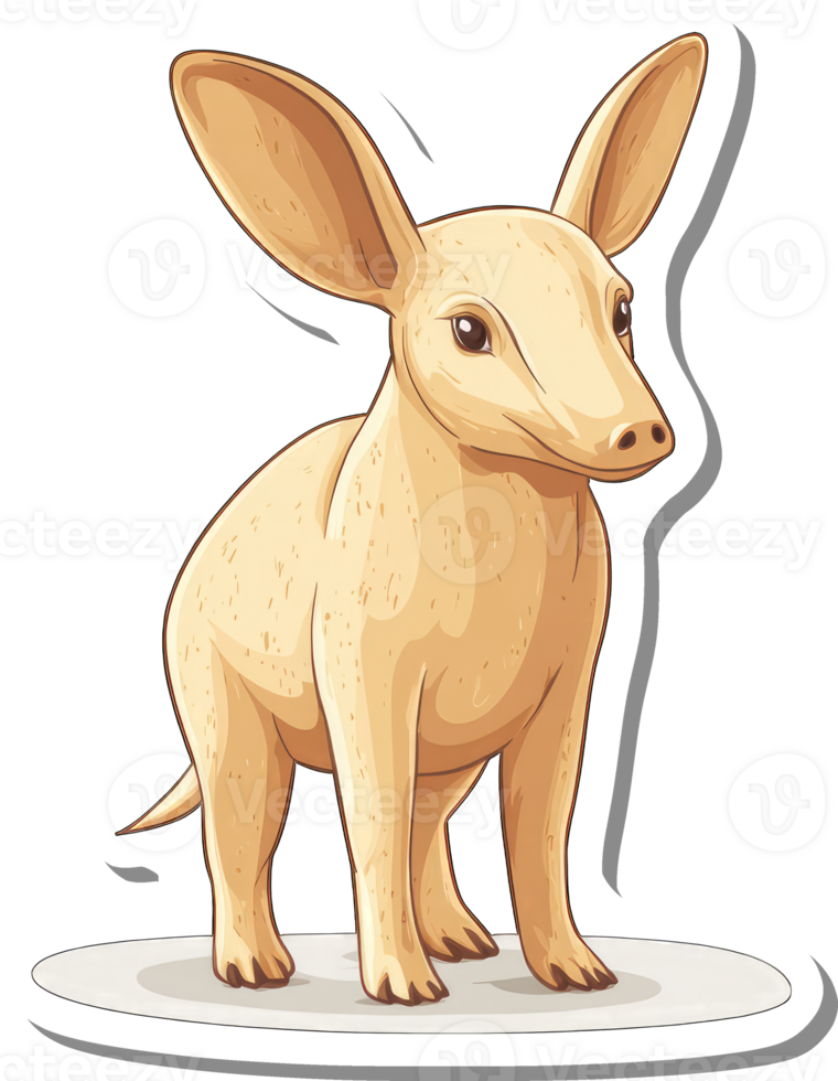 A Cute Cartoon Illustration Of A Pale Yellow Bandicoot png