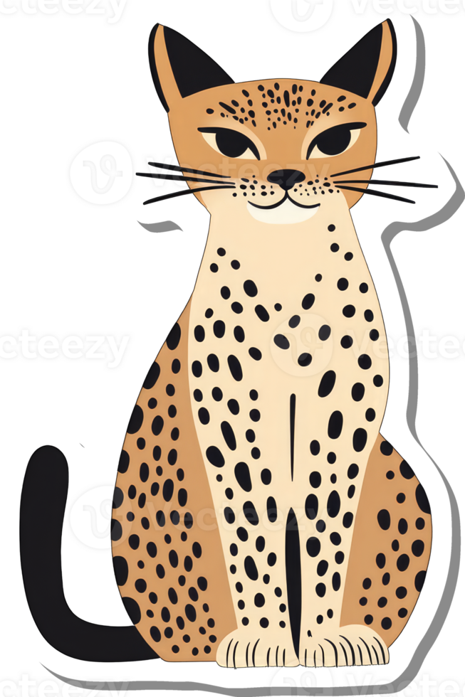 A Spotted Cat Sitting Calmly And Serene png