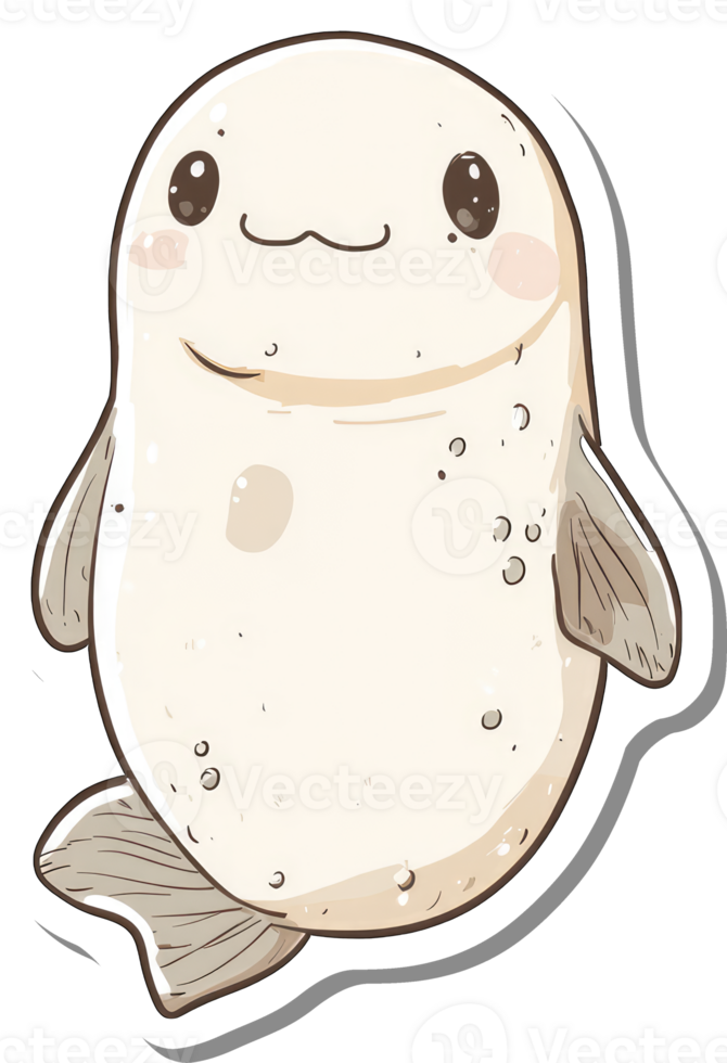 Adorable Cartoon Fish Character Design Illustration png