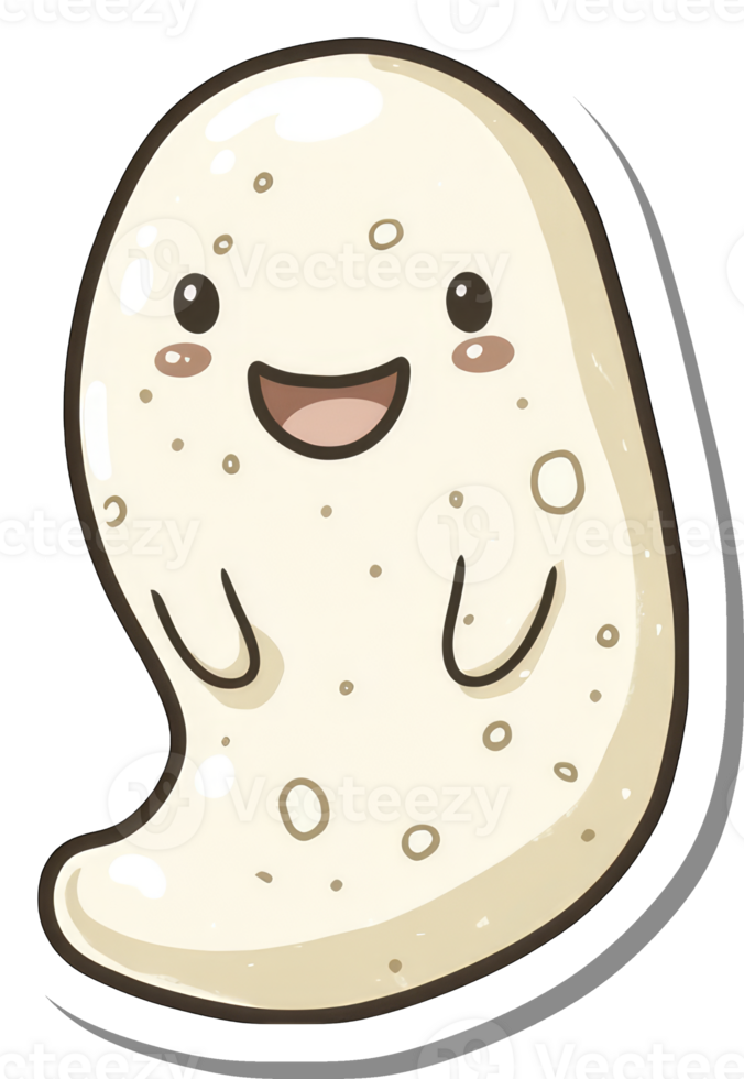 Adorable Happy Ghost Character Cartoon Illustration png