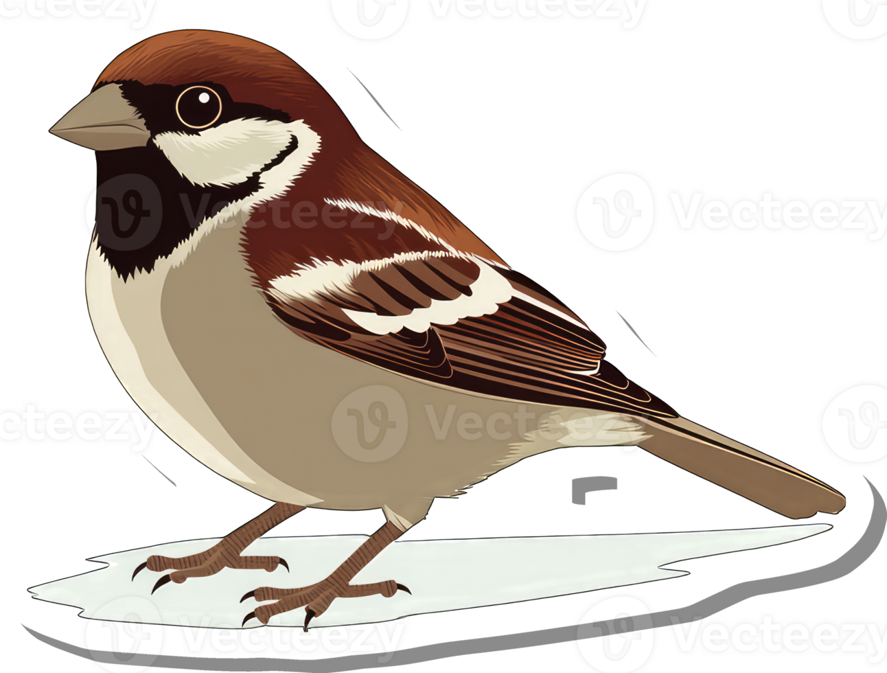 A Detailed Illustration Of A House Sparrow Bird png