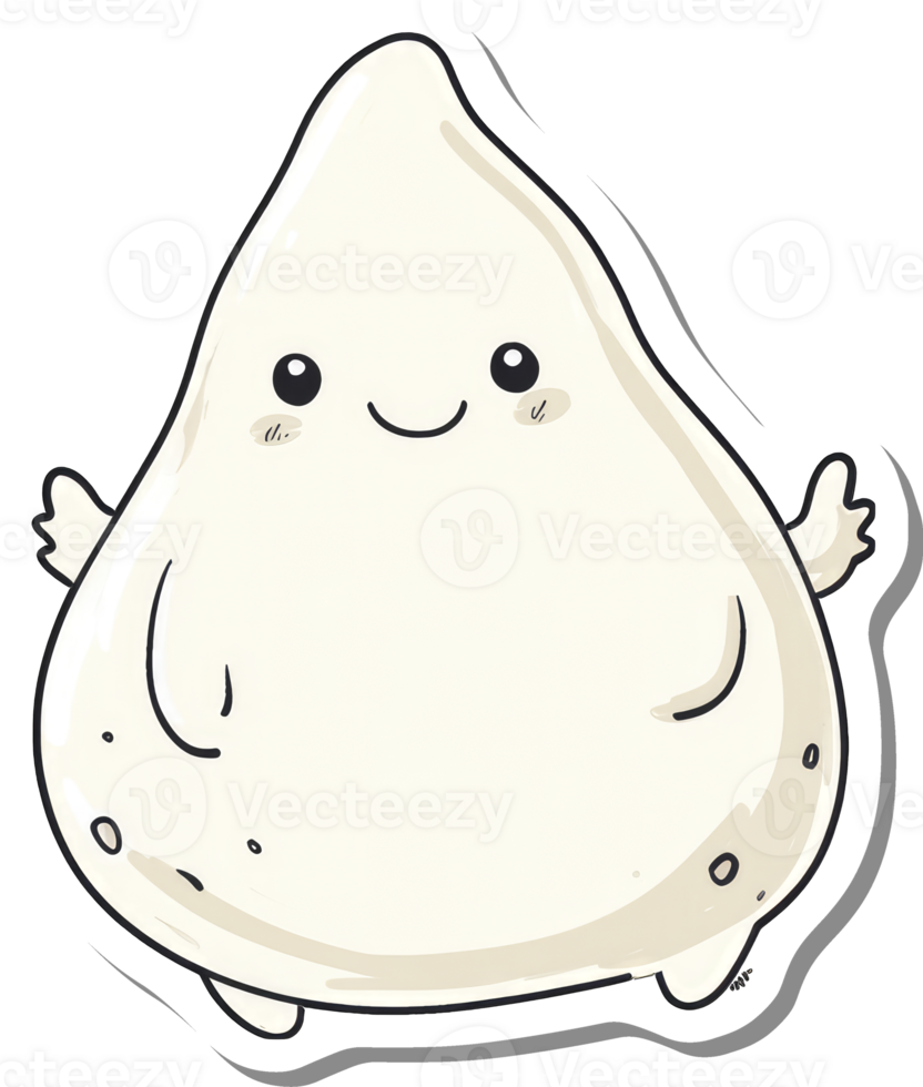 A Happy White Blob Character Cartoon Illustration png