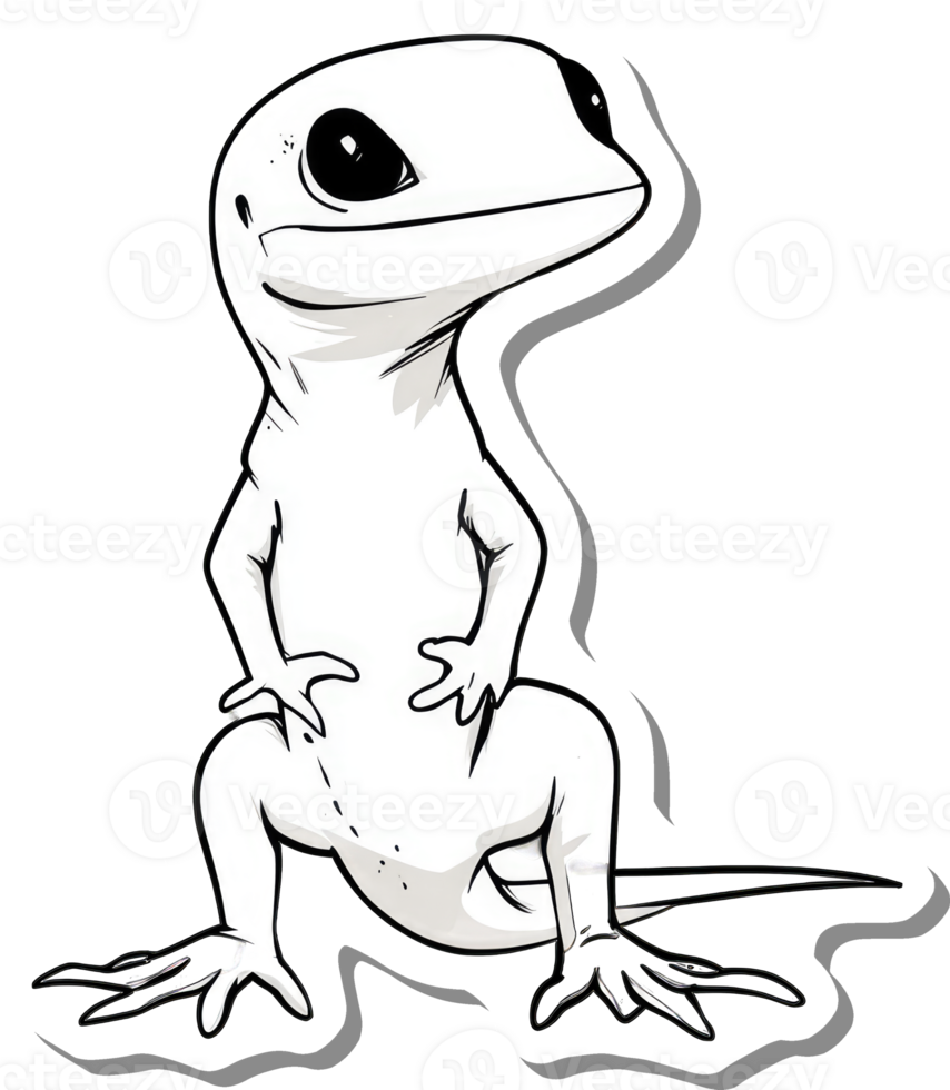Adorable Cartoon Gecko Posing Proudly png