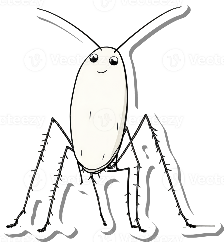 A Happy Cartoon Cockroach with Long Legs png