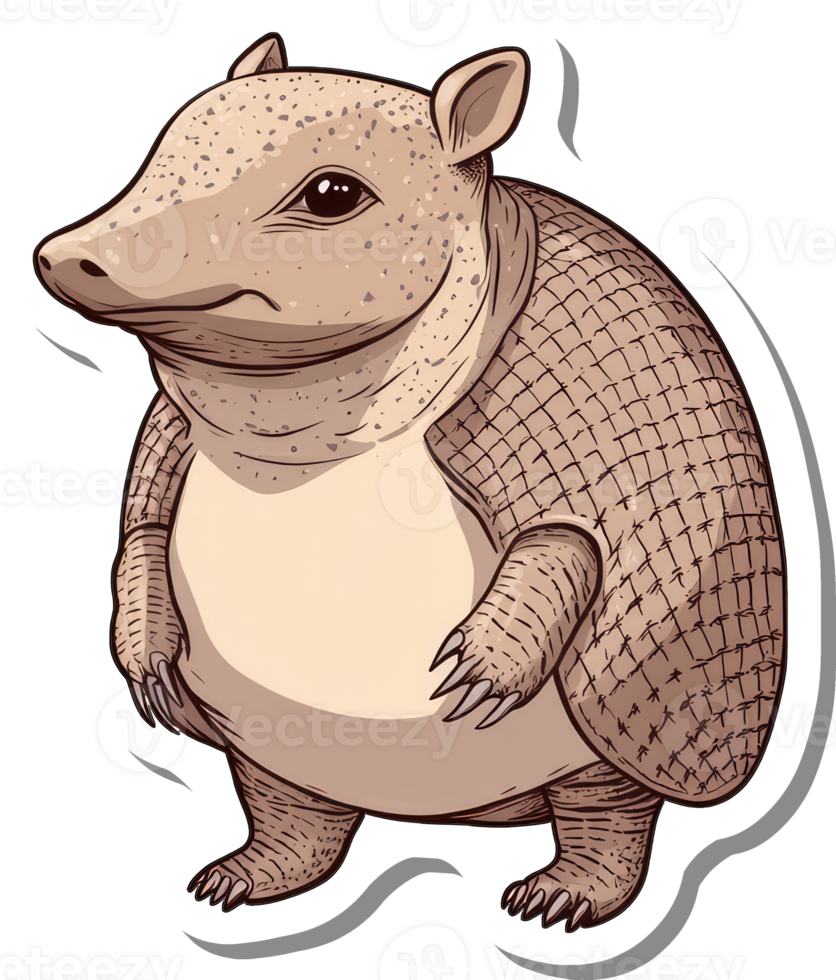 Adorable Cartoon Armadillo Character Illustration png