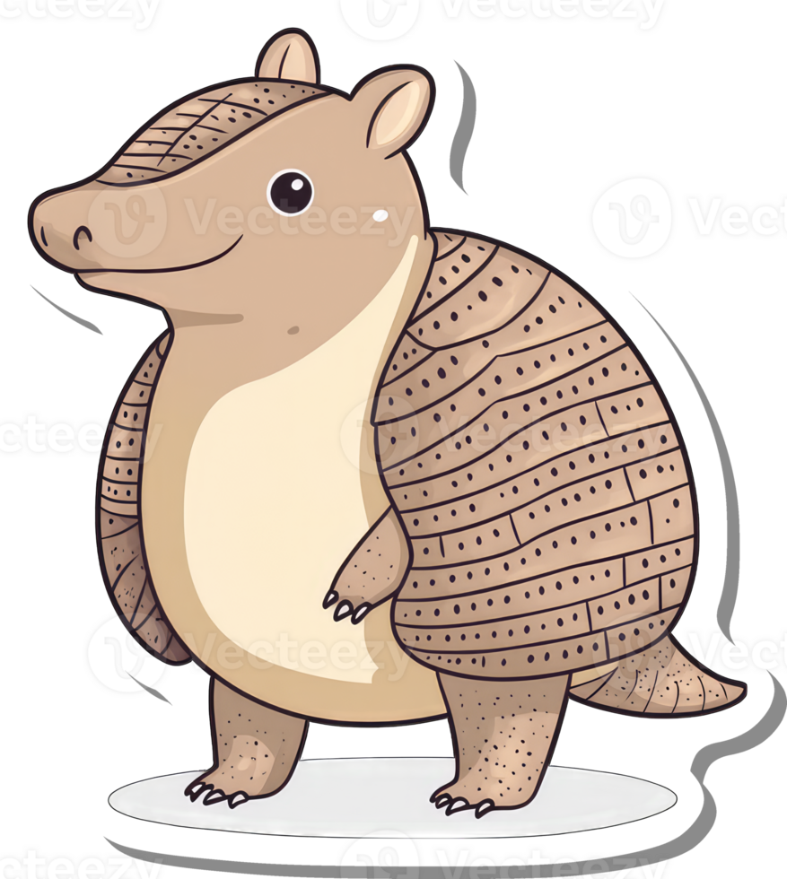 Adorable Cartoon Armadillo Illustration png