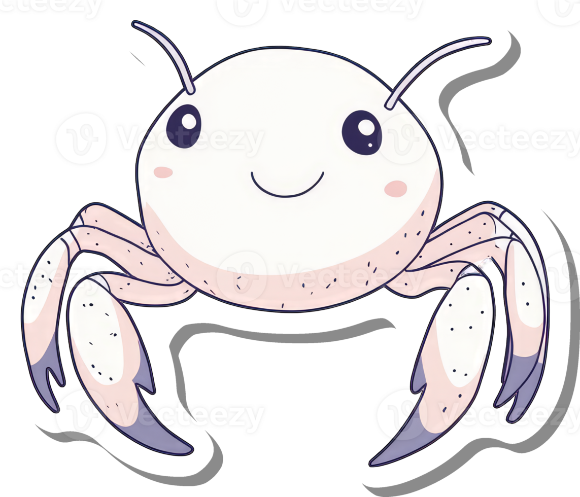 Adorable Cartoon Crab With Happy Expression png