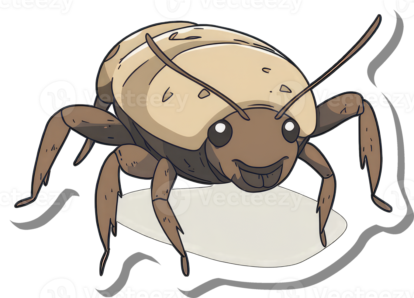 Adorable Cartoon Insect Illustration On White Background png