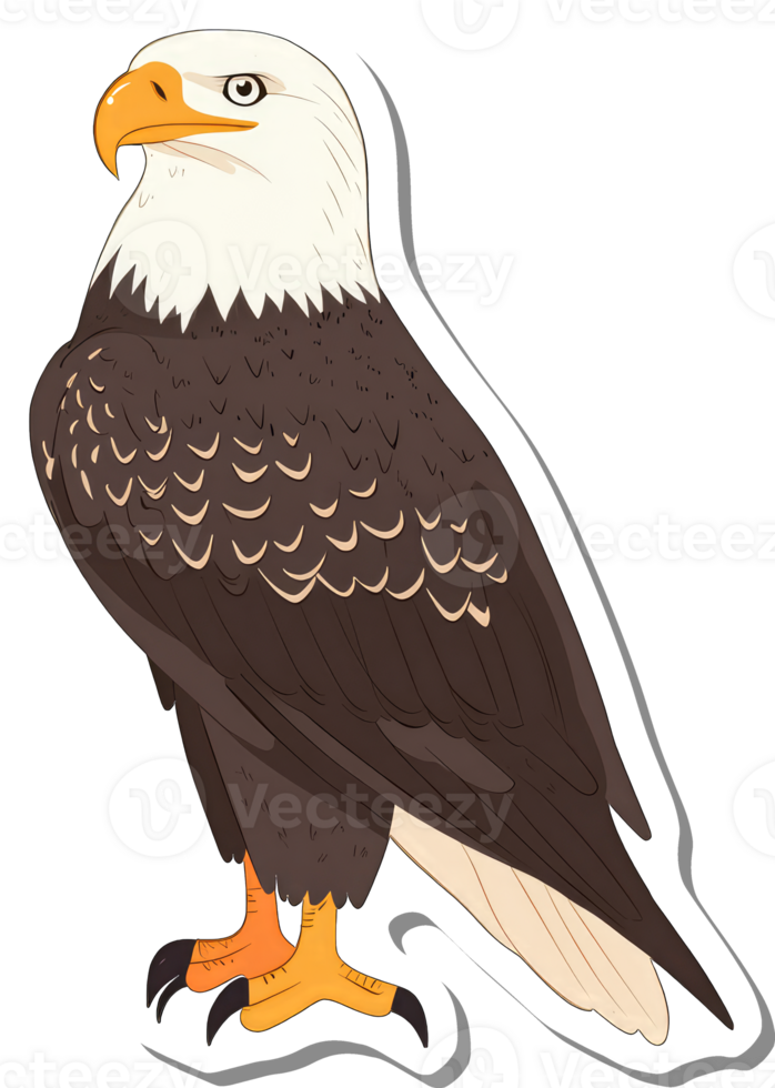Majestic Bald Eagle Bird Of Prey Stands Tall png
