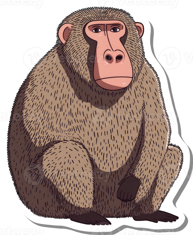 A Japanese Macaque Sitting Calmly Observing png