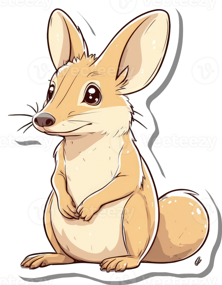 Adorable Cartoon Bilby Sitting Contentedly png