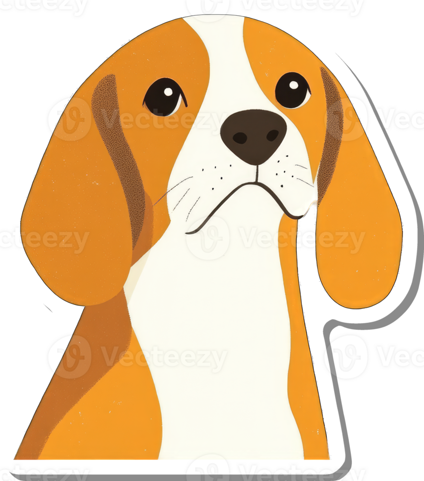 Adorable Beagle Dog Portrait Illustration Art png