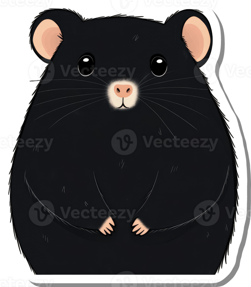 Adorable Black Hamster Posing For a Picture png