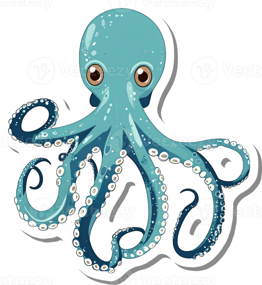 A Cute Cartoon Octopus With Eight Tentacles png