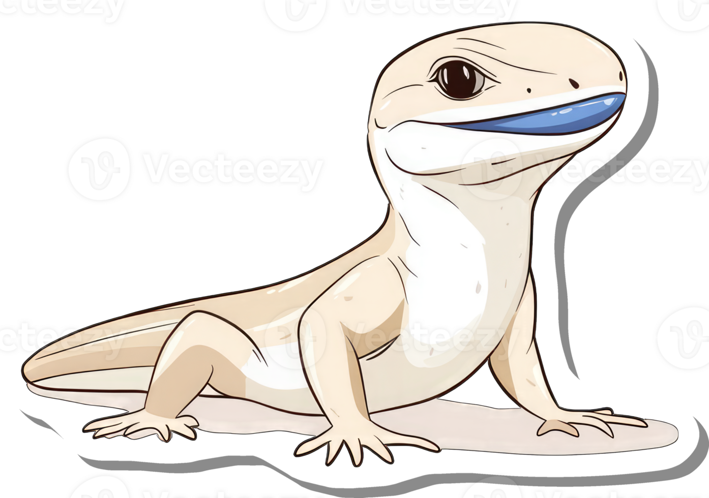 A Cartoon Lizard with a Blue Tongue is Sitting png