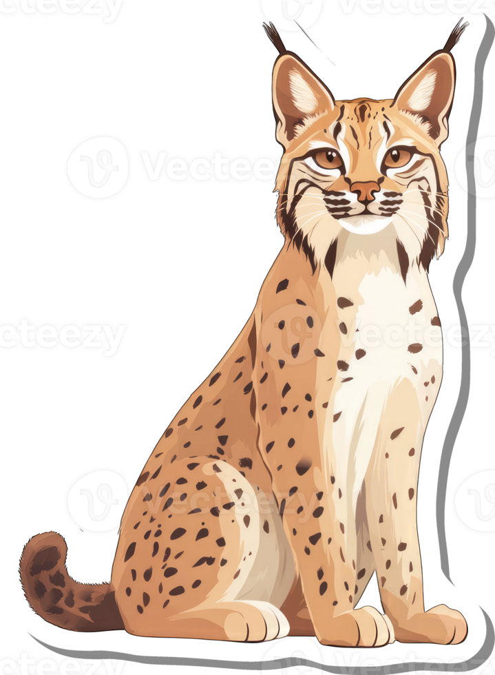 A Spotted Lynx Sitting Calmly Posing For The Camera png