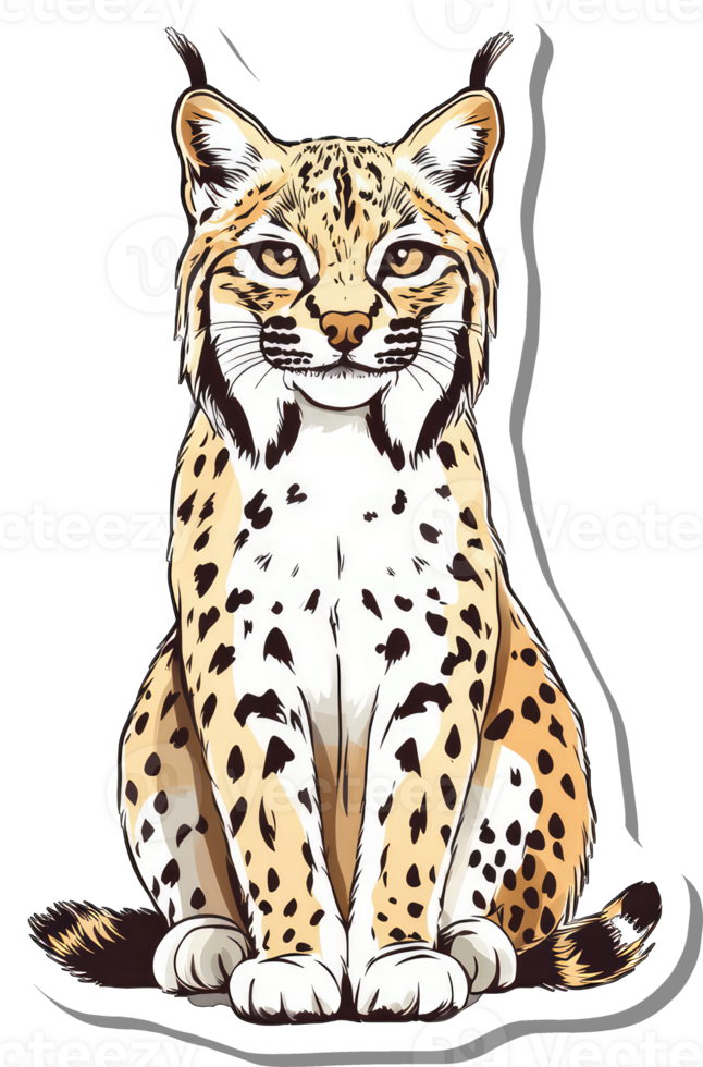 A Sitting Bobcat Displays Its Striking Coat Pattern png