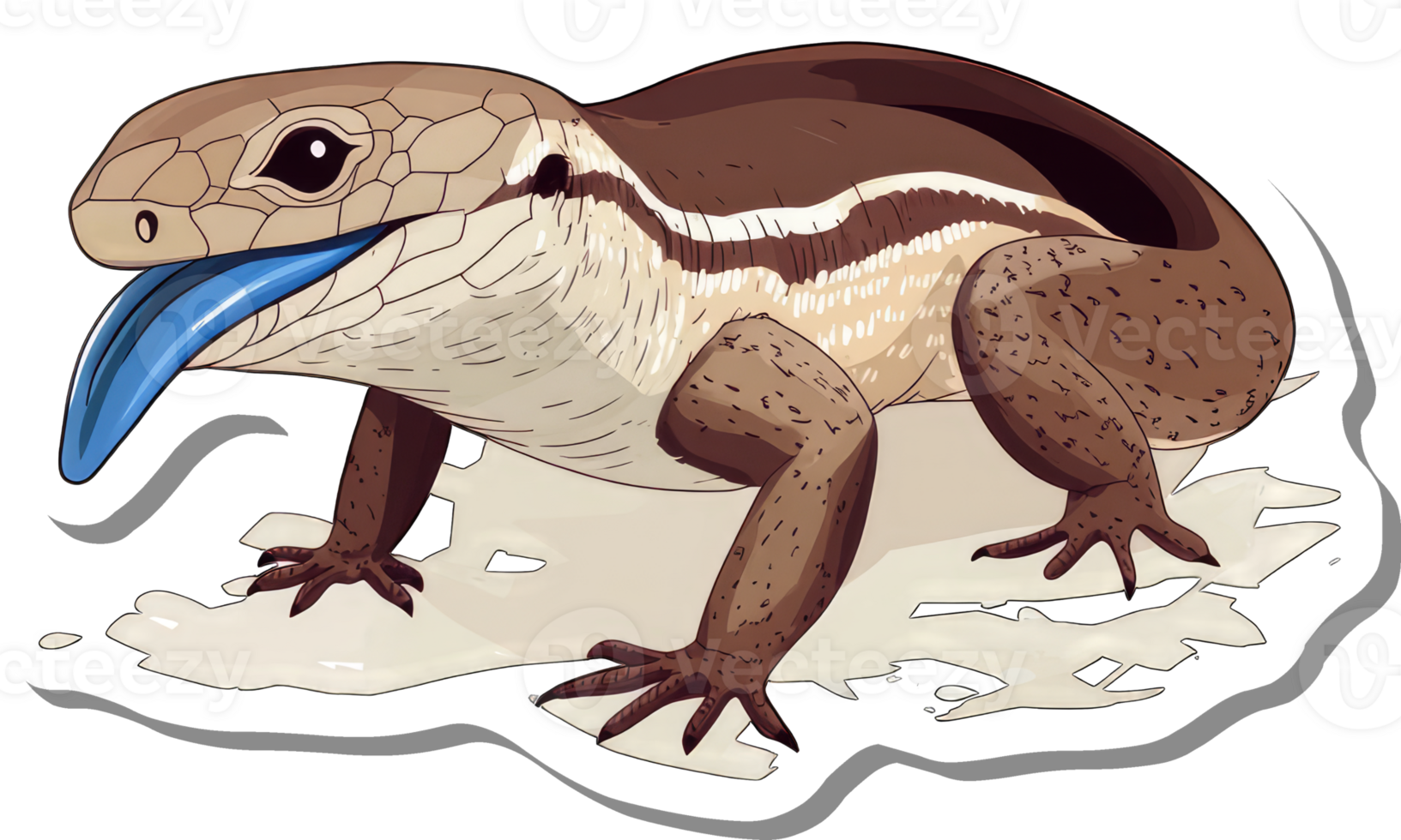 A Colorful Blue Tongued Skink Reptile Illustration png
