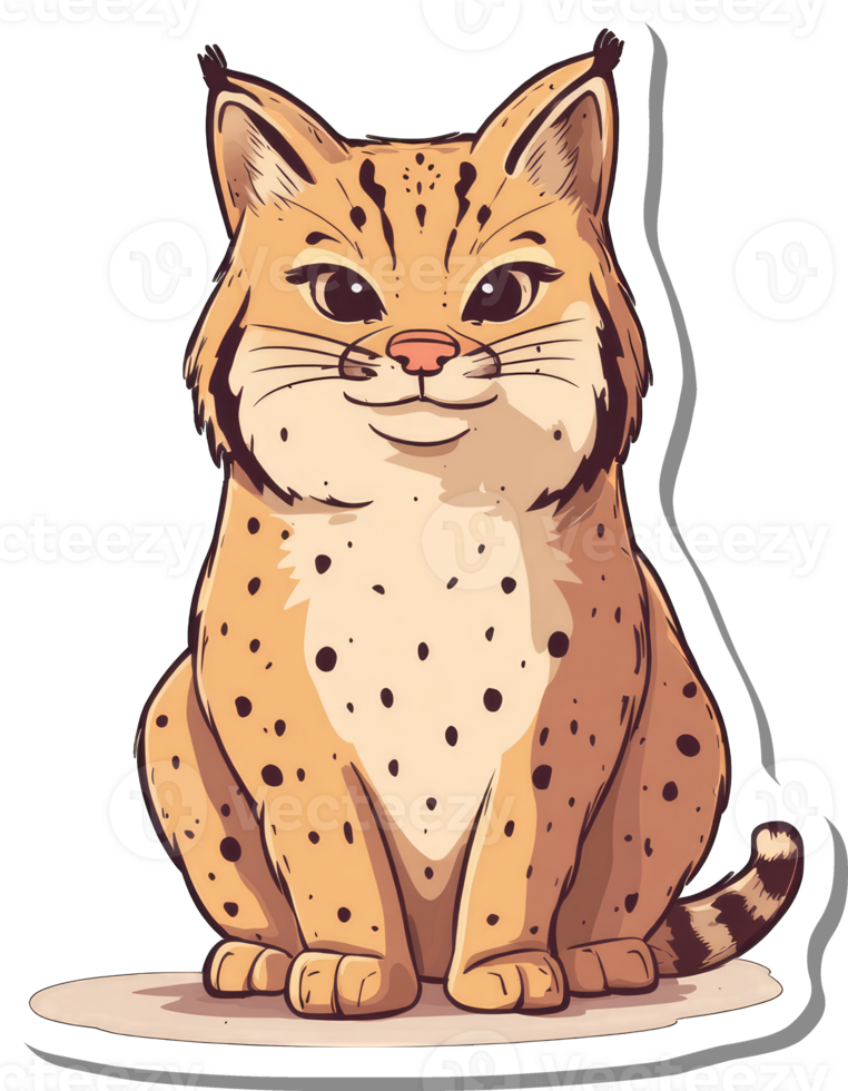 Adorable Bobcat Sitting Calmly and Contentedly png