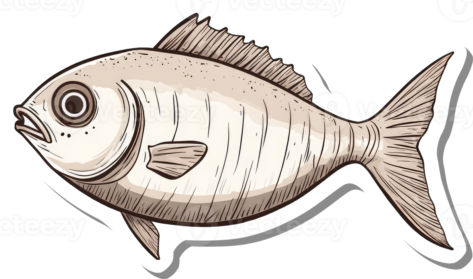 A Detailed Illustration Of A Single Fish png
