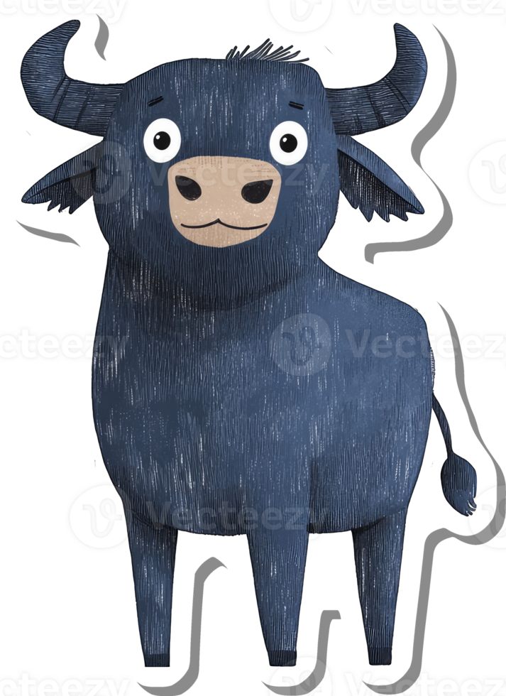 A Cute Cartoon Water Buffalo Illustration png