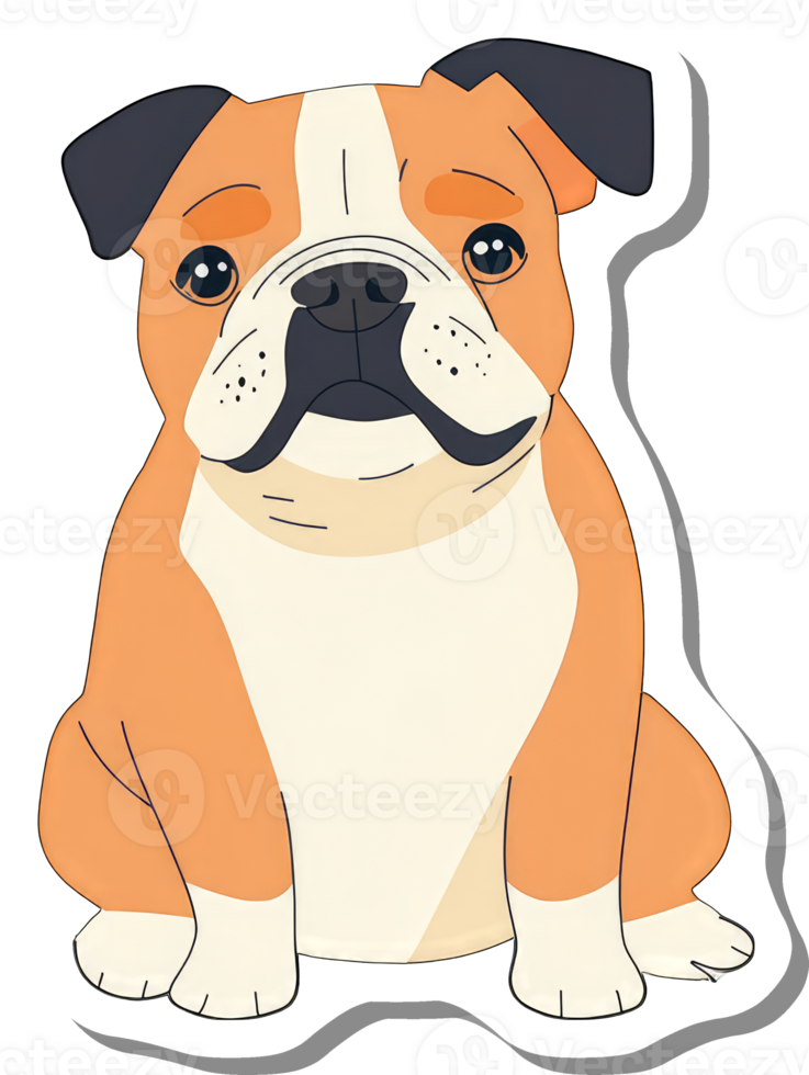 Adorable Orange and White Bulldog Puppy Sitting png