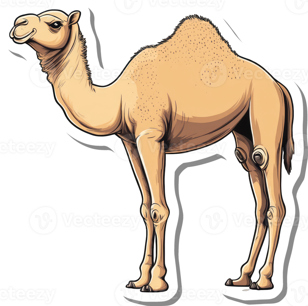 A Single Humped Camel Stands Against A White Background png