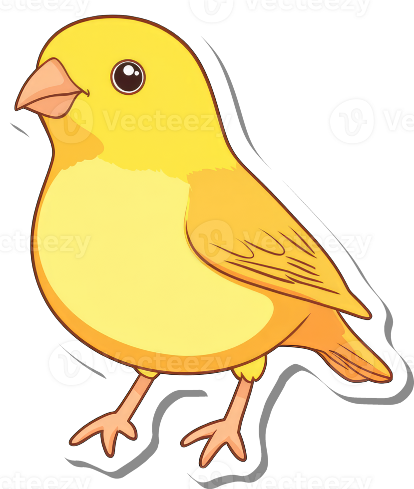 A Yellow Canary Bird Cartoon Illustration png
