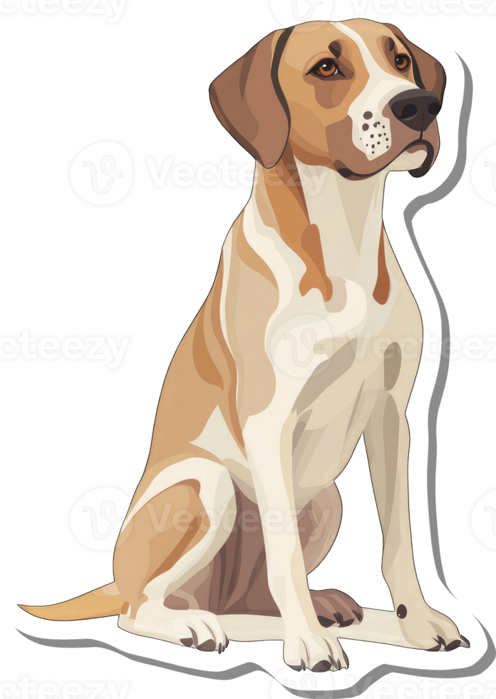 A Tan and White Dog Sitting Calmly png