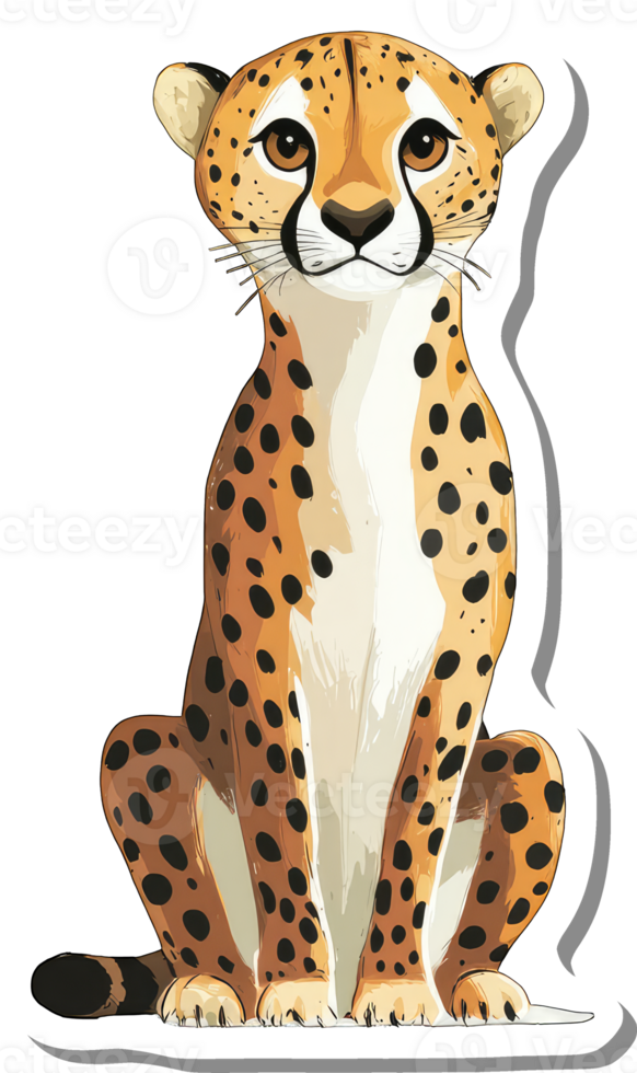 A Cheetah Sitting Calmly and Serene png