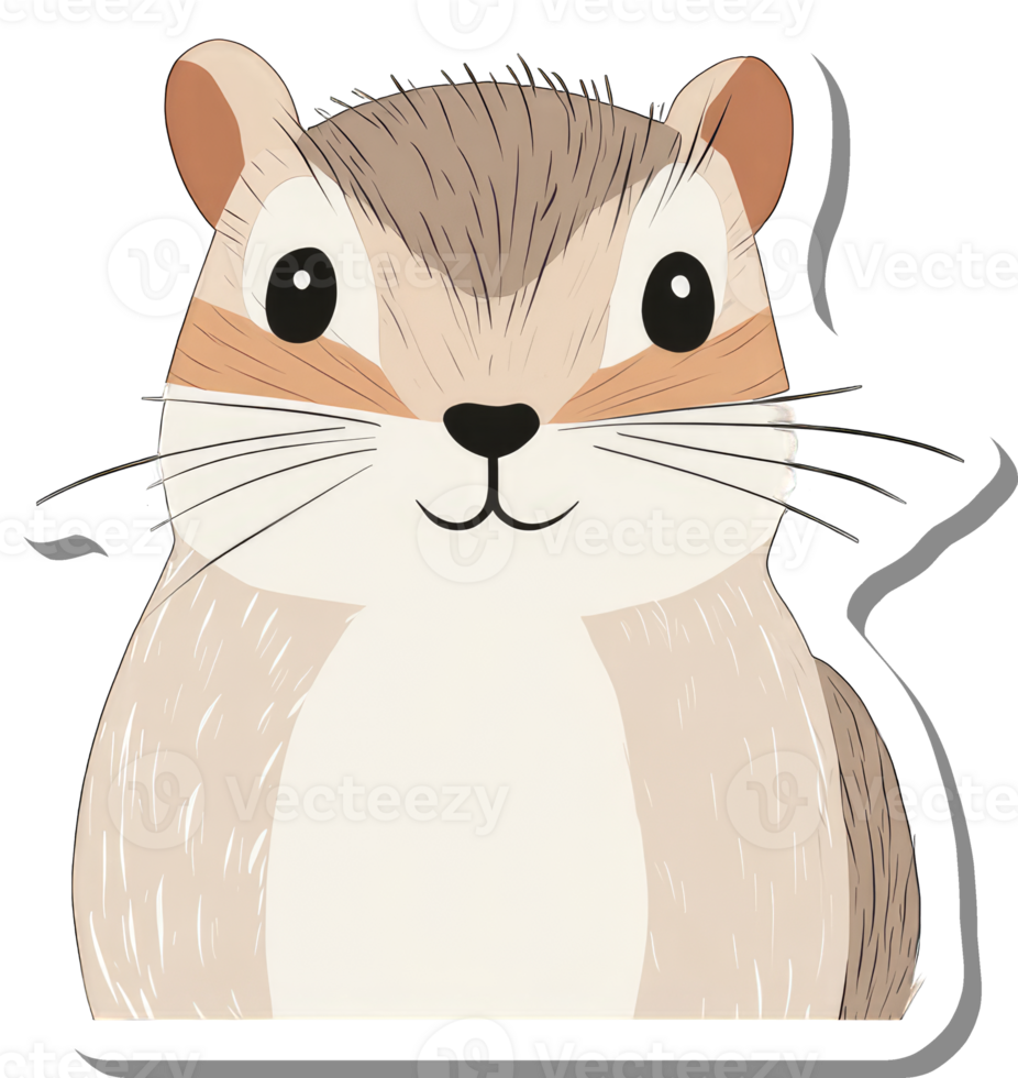 Adorable Cartoon Chipmunk Portrait Illustration png