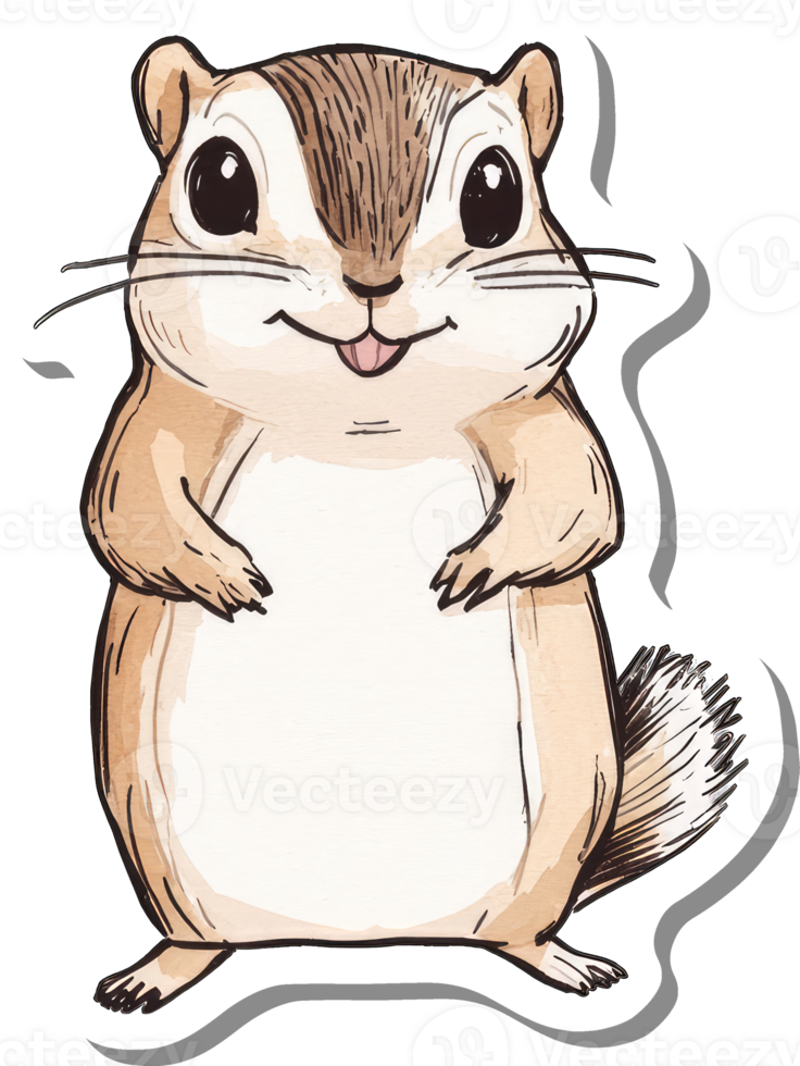 Adorable Watercolor Illustration Of A Happy Squirrel png