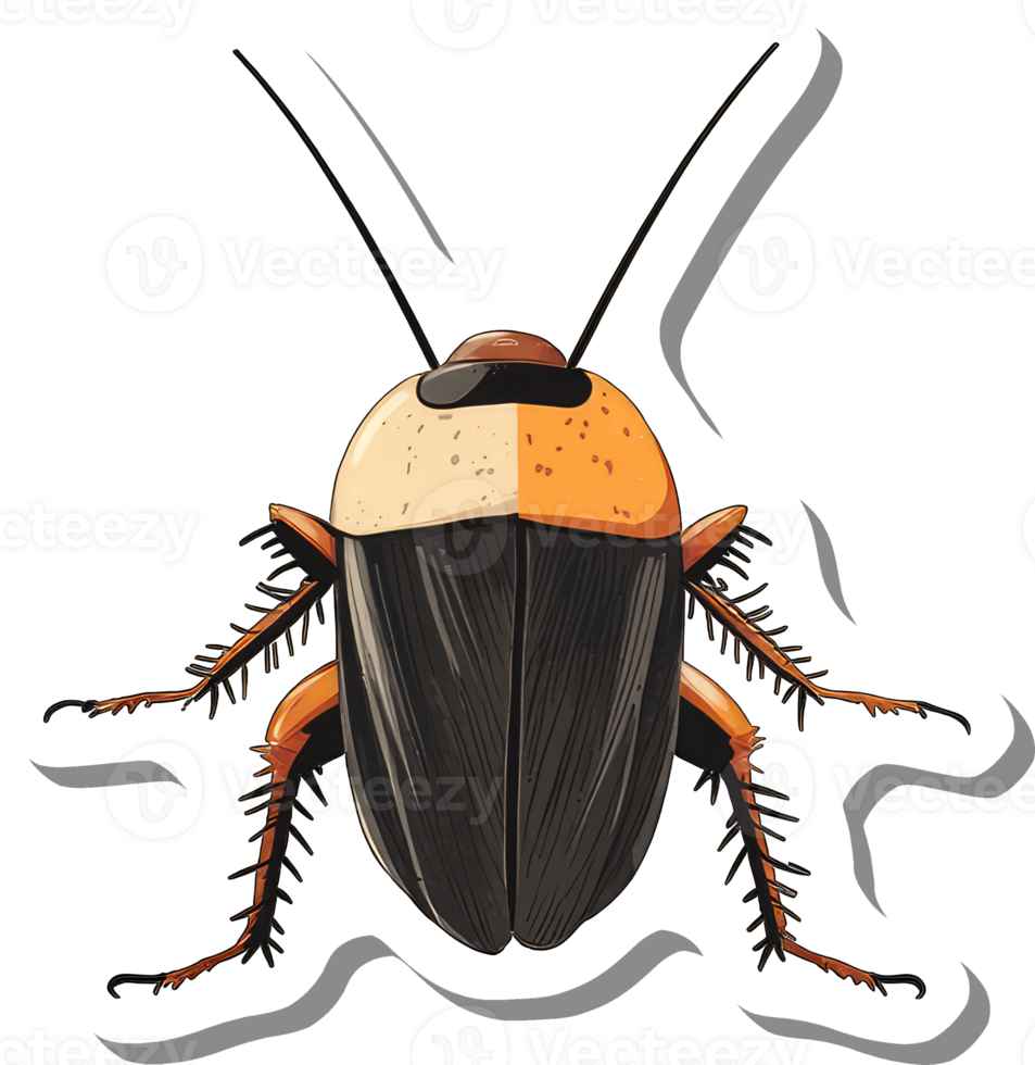 detalhado ilustração do uma colorida barata png