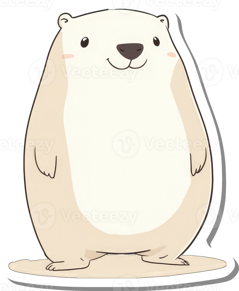 Adorable Cartoon Bear Stands Smiling Happily png
