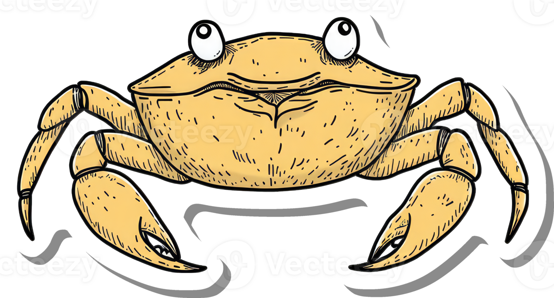 A cheerful cartoon crab illustration is shown png