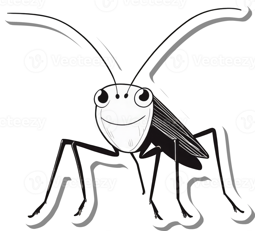 A Happy Cartoon Grasshopper Illustration png