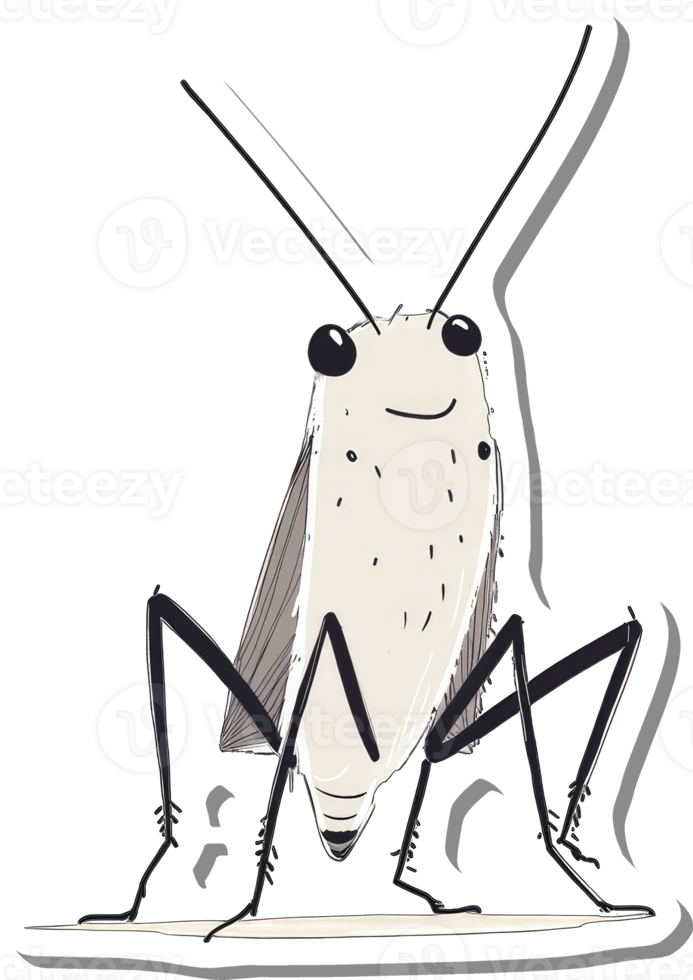 A Happy Cartoon Insect Stands On The Ground png