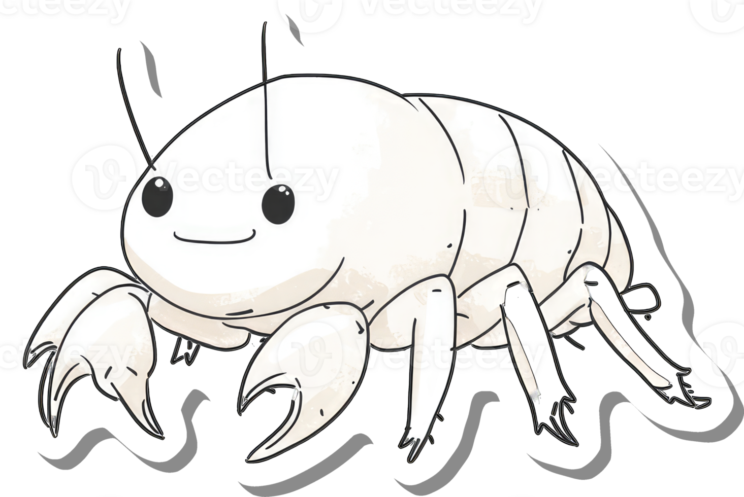 Adorable Cartoon Creature With Claws and Antennae png